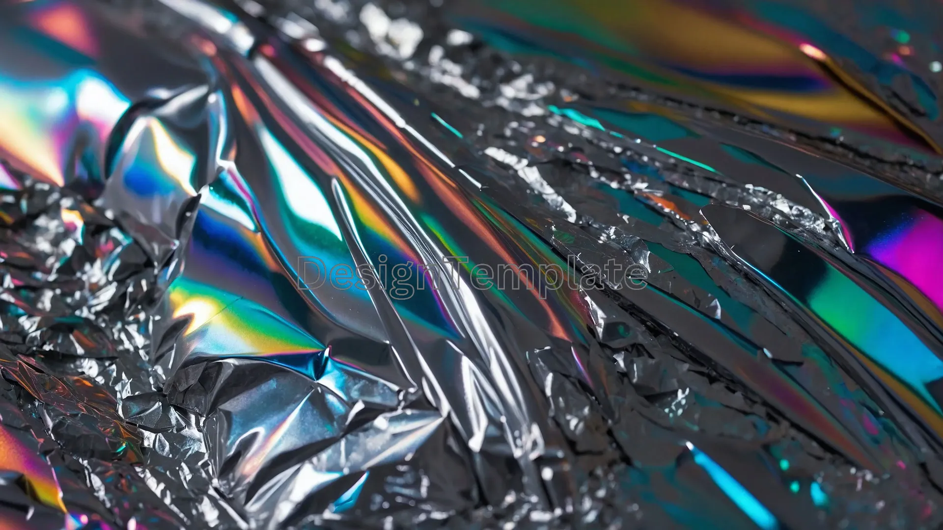 Vivid Holographic Folds Foil Paper Background Image